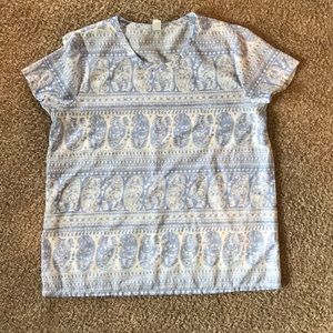 Short sleeve, paisley blouse